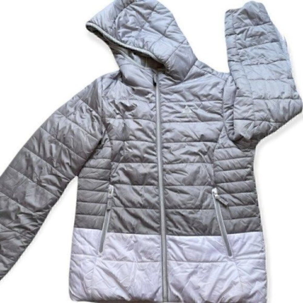 GERRY Quilted Puffa Jacket Women’s SZ Small, Kids Large (14) Gray/White